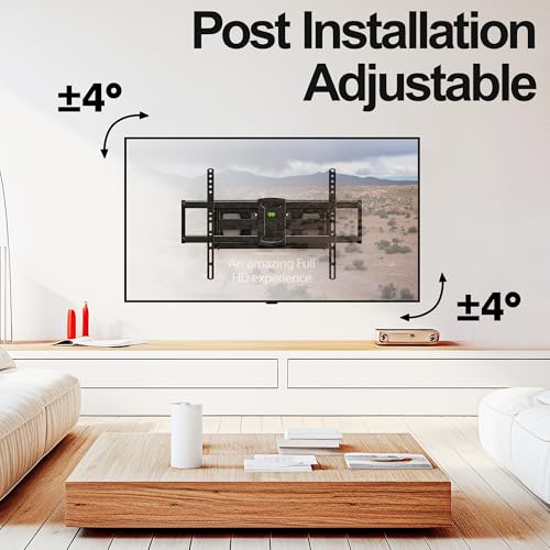 USX MOUNT Full Motion TV Wall Mount for 42-84 Inch TVs, Supports 120lbs, Max VESA 600x400mm, Swivel & Tilt, Fits Wood Studs