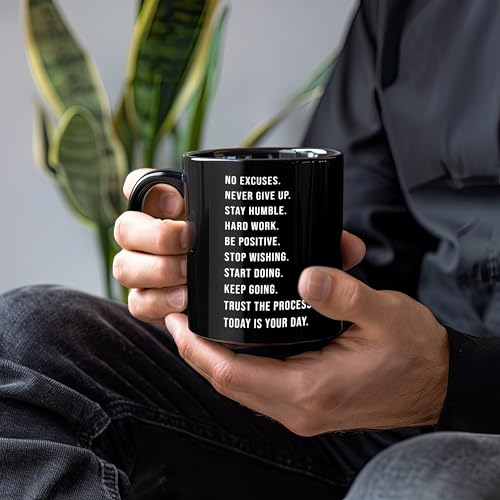 JRTW Inspire-7 Inspirational Motivational Coffee Mug - Large 11oz Ceramic Cup for Coworkers