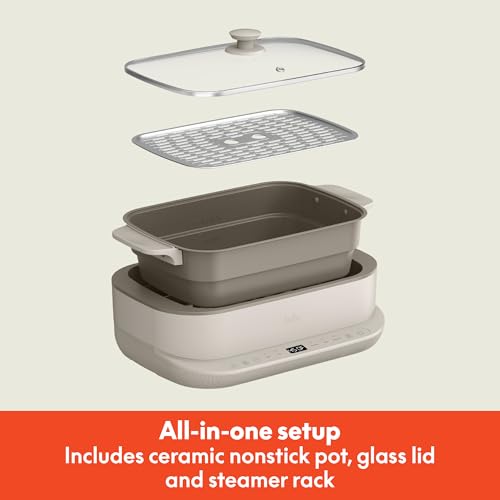 BELLA 6-Quart Multi-Functional Programmable Multi-Cooker with Sear, Sauté, Steam & Slow Cook