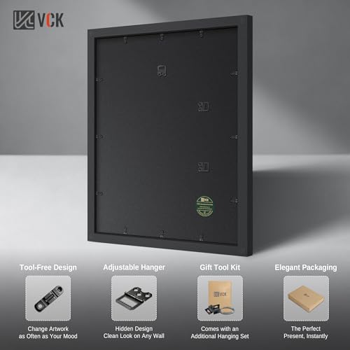 Black 18x24 Poster Frame Set - 5 Pack, Wooden Gallery Wall Frames