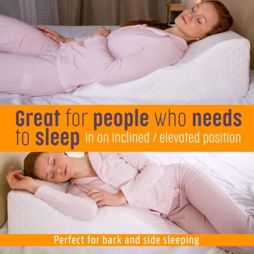 Aeris 25.5 x 25.5 x 8-inch Memory Foam Wedge Pillow for Reflux Snoring & Recovery