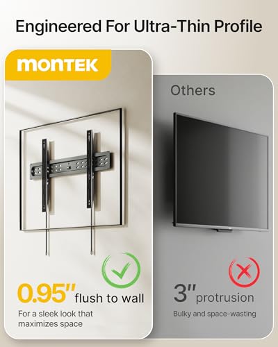 monTEK Ultra Slim Fixed TV Wall Mount for 43–95 Inch TVs Supports 150 lbs - Variation of THIS listing