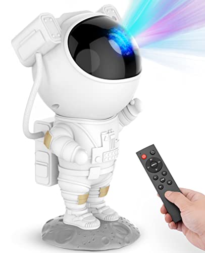 Mooyran White Astronaut Galaxy Night Light Projector with Timer & Remote