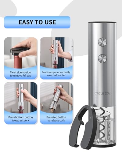 7-in-1 Rechargeable Electric Wine Opener Set - Silver, Stainless Steel