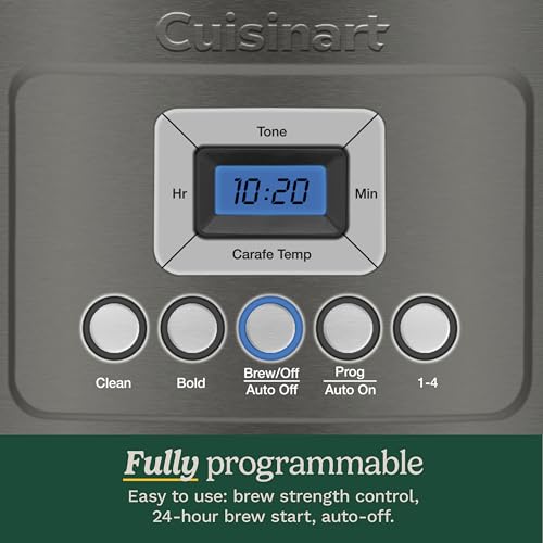 14-Cup Programmable Coffee Maker with Glass Carafe, Brew Strength Control, Black Stainless