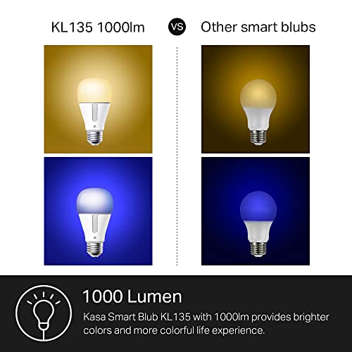 4 Pack Dimmable Smart WiFi Light Bulbs 1000LM A19 RGB White Compatible Alexa Google