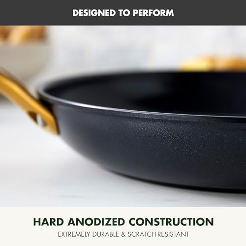 GreenPan Nonstick Reserve Pro 8" Frying Pan, NSF Certified Ceramic, Hard Anodized PFAS-Free Skillet, Stainless Steel Handles, Oven & Dishwasher Safe, Black