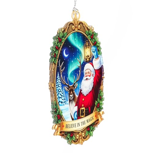 MAILAMCRAFT Santa 2 Christmas Ornament Funny Santa Claus Holiday Decor