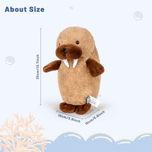Stuffed Animal Cute Walrus Plush Pillow 13.7" Soft Walrus Plushies for Boys Girls Room Decor Walrus Toy for Birthday Valentine Christmas