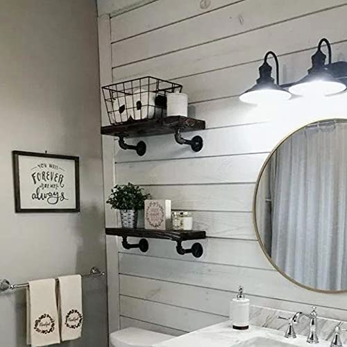 Industrial Pipe Shelf Brackets 6 Pack for 7-14 Inch Boards Heavy Duty Wall Shelves - Black Variation of 6 Pcs (for board depth 7-14 inches)