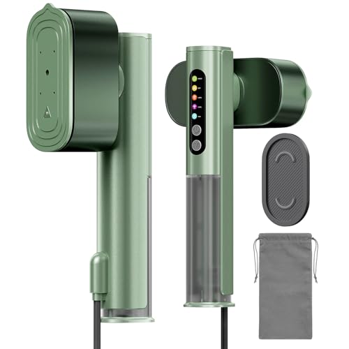 Voleeoa Green Travel Steamer & Iron - Dual Voltage 100-240V Portable Clothing Steamer