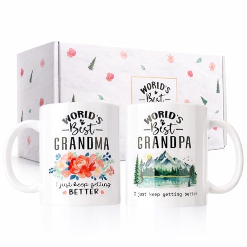 World's Best Great Grandma Grandpa Mug Gift Set - Heartwarming Family Announcement