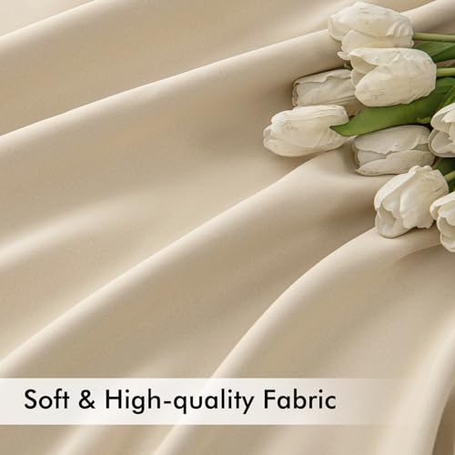 Cream Beige Blackout Curtains 52x96 Inches Set - 2 Panels, Room Darkening, Energy Saving, Modern Home Decor - Variation of THIS listing