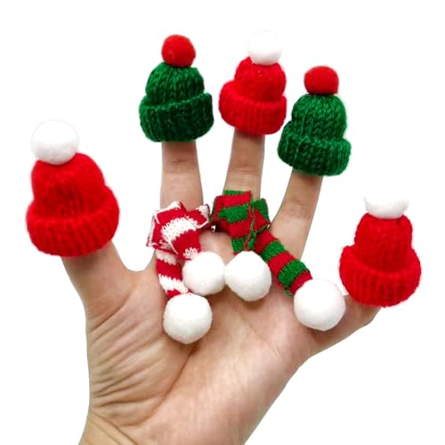 Mini Santa Hat and Scarf Ornaments 48pc Set for Christmas Crafts & Tree Decor