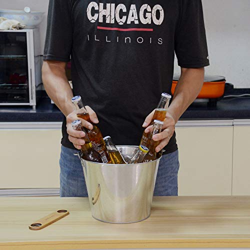 3-Pack Galvanized Beer Buckets - 5 Quart Outdoor Ice Pails 9x9x7 Inches
