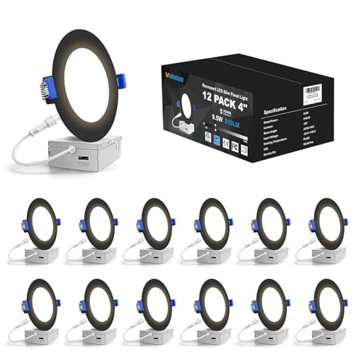 Black 4 Inch Recessed LED Downlight 5 CCT Dimmable 810 Lumens ENERGY STAR