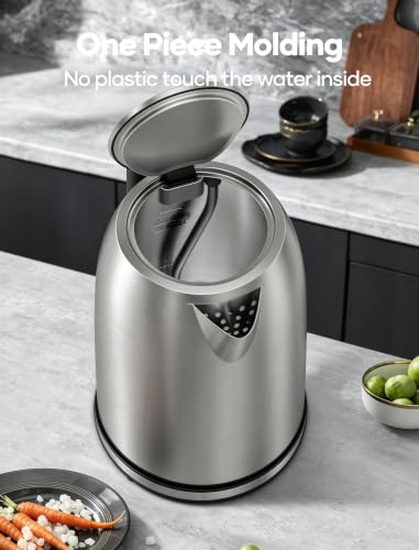 Yoochu 1.7L Stainless Steel Electric Kettle 1500W Fast Boil Auto Shut-Off BPA-Free