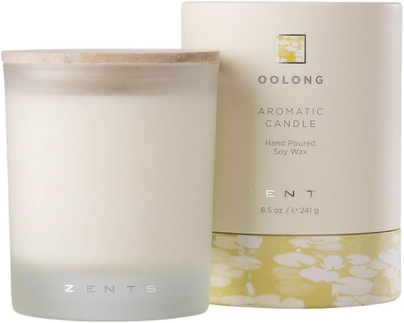 Zents Scented Soy Wax Candle (Earth - Sandalwood & Fir Needle), Large Jar Single Wick, Uplifting Home Decor Accent, 8.5 oz