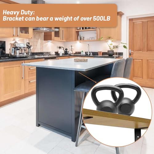 20x8x2.5 Inch Heavy Duty Countertop Brackets 4 Pack - Granite Support