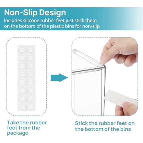 Vtopmart High-4Pack Clear Stackable Storage Drawers - Tall Plastic Organizers