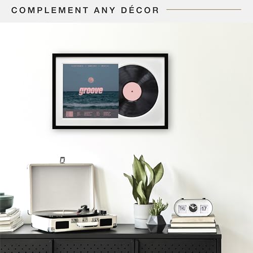 MCS Double Mat Record Album Frame 16.5x25 Black with White Mat - 1 Pack