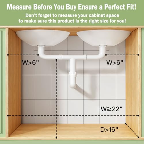 2-Pack White Under Sink Organizer 3-Tier Pull-Out Cabinet Storage