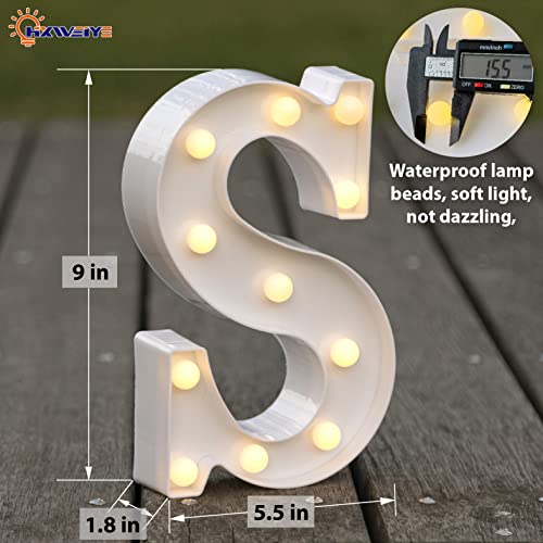 HXWEIYE Light Up Letters LED Marquee Letters Light Sign 26 Alphabet and 10 Number Lights Letter for Party Birthday Bar Battery Powered Christmas Decor Letter Lights (Warm White S)