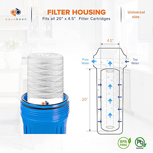 Aquaboon 5 Micron 20 x 4.5 Whole House Sediment Water Filter Cartridge 2-Pack