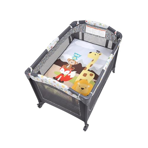 Baby Trend Nursery Center Playard Tanzania - Portable Baby Playpen with Bassinet & Toys