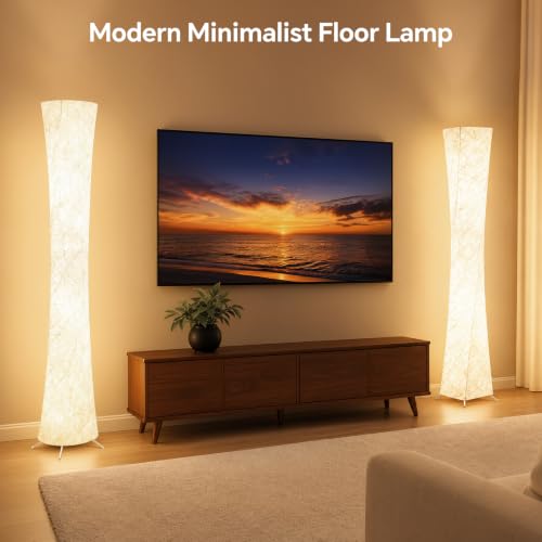 RGB Corner Floor Lamp 2Pcs - Square Modern LED Uplight with Remote & App Control