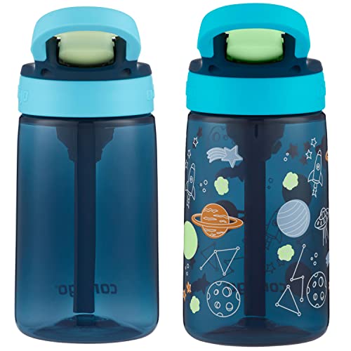 Contigo Kids Water Bottle 14oz with Redesigned AUTOSPOUT Straw 2 Pack - Blueberry & Cosmos