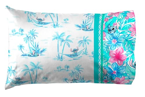Jay Franco Lilo & Stitch Twin Sheet Set - White Stitch, 3-Piece Twin