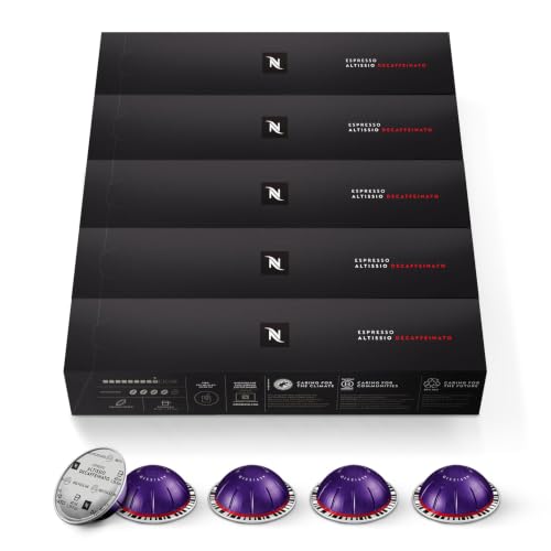 Nespresso Vertuo Altissio Decaffeinato 50-Count Coffee Pods - Dark Roast, Full-bodied & Creamy