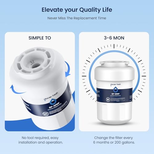 3 Pack Refrigerator Water Filter Compatible with GE MWF - White Variant