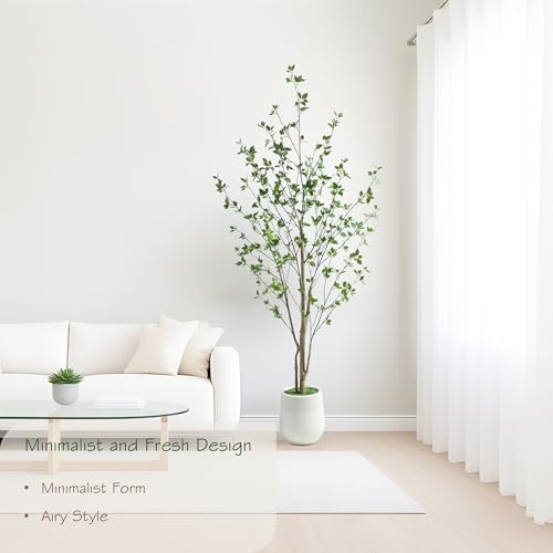 Bellacat 7ft Artificial Citrus Tree - Black Faux Tree with Realistic Leaves & Trunk