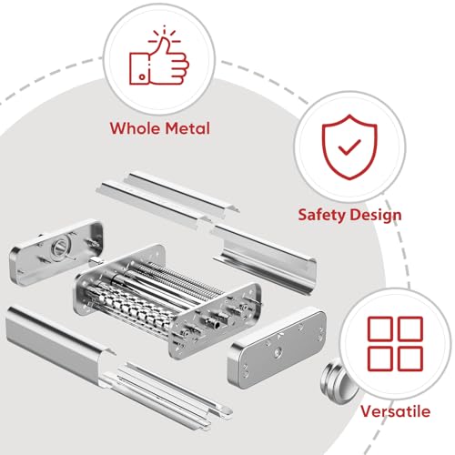 GVODE 3-in-1 Pasta Maker Attachment for KitchenAid Stand Mixers - Metallic Silver