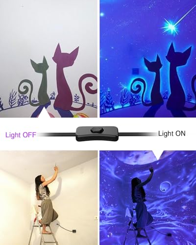 8 Pack LED Black Lights with Plug and Switch for Halloween Party Body Paint and Stage Lighting
