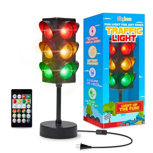 Traffic Light Lamp 11 Inch with Remote Control, 3 Color Changing Modes