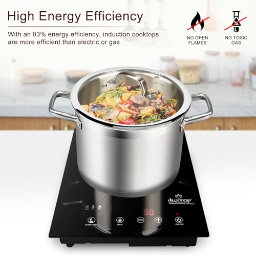 Duxtop Medium Portable Built-in 1800W Induction Cooktop - Energy Efficient & Easy to Use