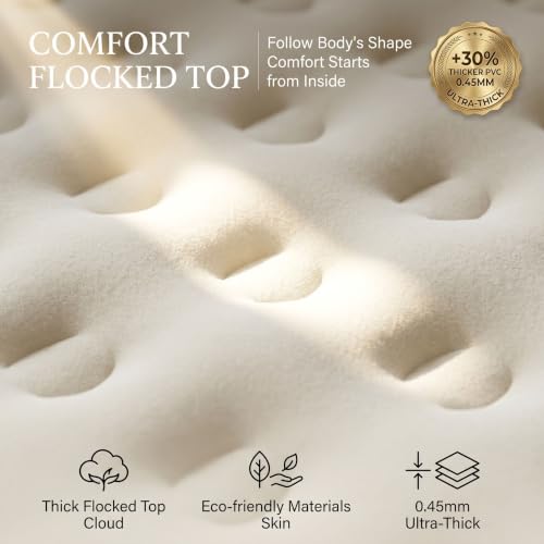 SENNOUL Queen Air Mattress with Built-in Pump 18-Inch Raised Blow Up Bed, 800lb Capacity