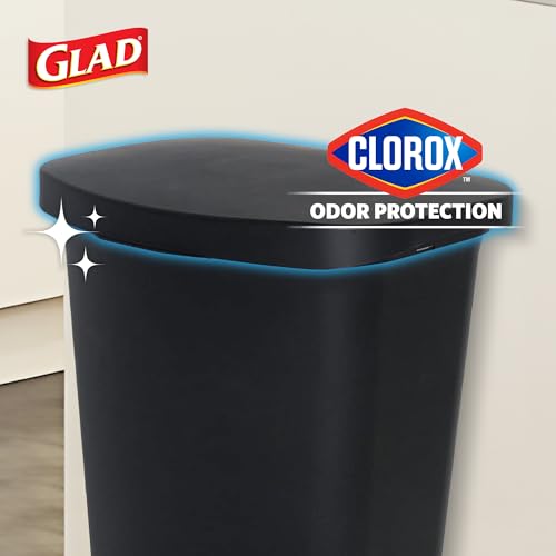 2 Pack Black 13 Gallon Trash Cans with Odor Protection & Step Pedal