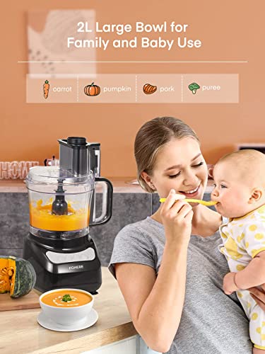 12-Cup Food Processor with Multiple Attachments, BPA-Free Stainless Steel, 2-Speed Control