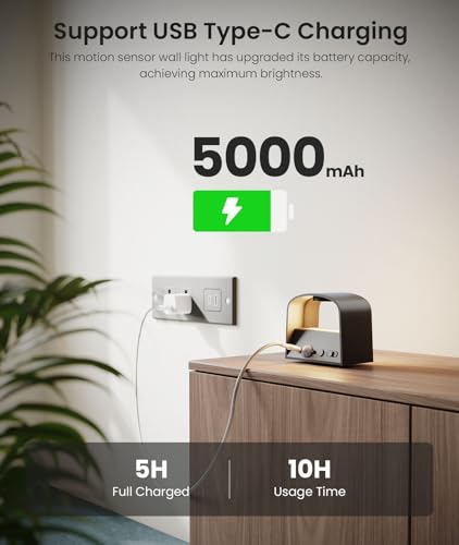 Black Motion Sensor Wall Light with Remote Control 3 Colors - 2 Pack