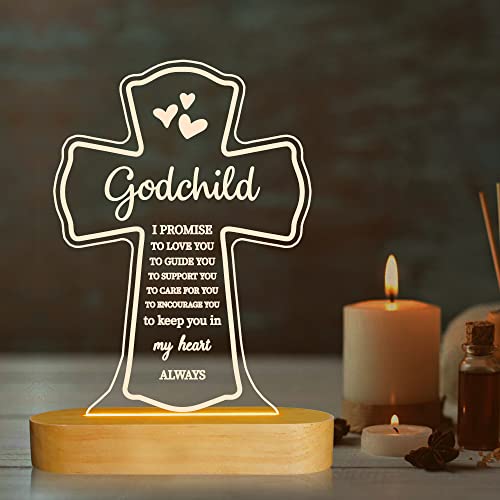 Lampeez Baptism Gift: Wooden Night Light - Kids Decoration Lamp, USB Power, Bedroom Decor, Xmas & for Boy or Girl
