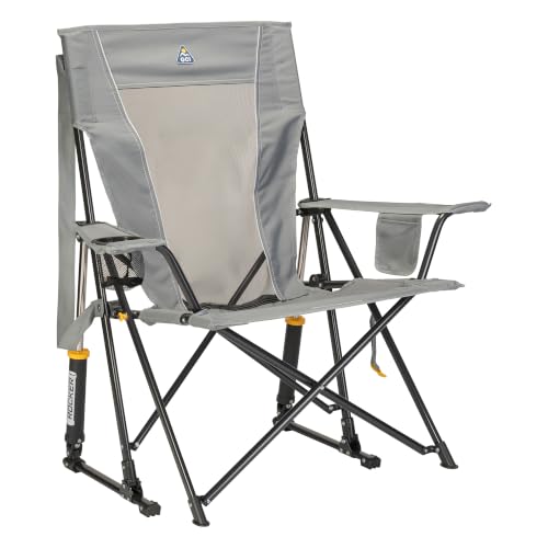 GCI Outdoor Comfort Pro Rocker Grey - Portable Outdoor Rocking Chair with Beverage Holder