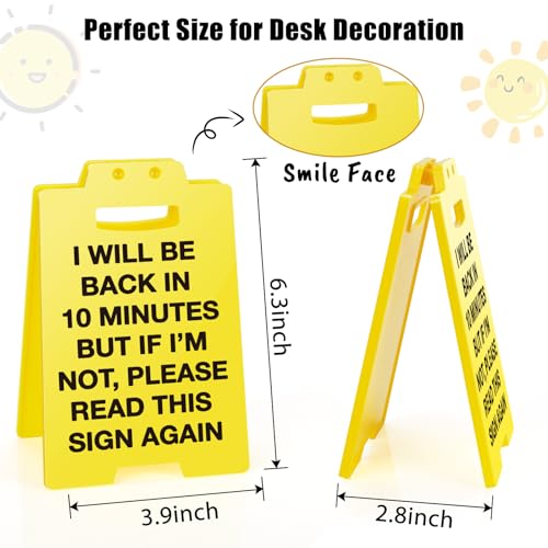 MBL Funny Office Desk Sign - Out to Lunch Be Right Back, Gag Fun Office Desk Signs Cubicle Decor White Elephant Stocking Stuffers Christmas Xmas Holiday Gift for Coworker Teammate Employee Boss