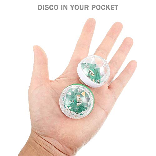 Mini Disco Lights, Sound Activated Disco Ball Party Lights, Applicable to USB Interface and Phones - RGB Light Effect Units for Home Disco, Kids Birthday, Christmas Party etc.