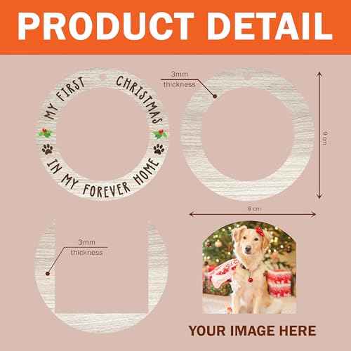 Personalized Pet Photo Ornaments 2025 ? Custom Christmas Dog Ornament for Tree ? Wooden Pet Picture Frame Keepsake ? Dog Cat Remembrance Ornament for Pet Lovers (H92)