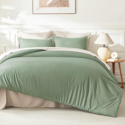 Litanika King Sage Green Comforter Set 3 Pieces - Lightweight Boho Bed Bedding