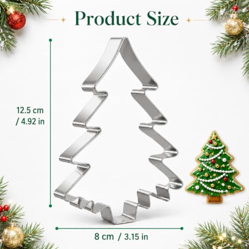 Large 5'' Christmas Tree Cookie Cutter - Stainless Steel Bakeware